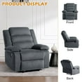 thumbnail image 4 of DREAMSIDEA Manual Push Back Recliner Armchair Corduroy Wingback Recliner Chair for Living Room, Corduroy Recliner Chair Reading Chair ( Dark Gray&3-Section Back, Set of 1), 4 of 6
