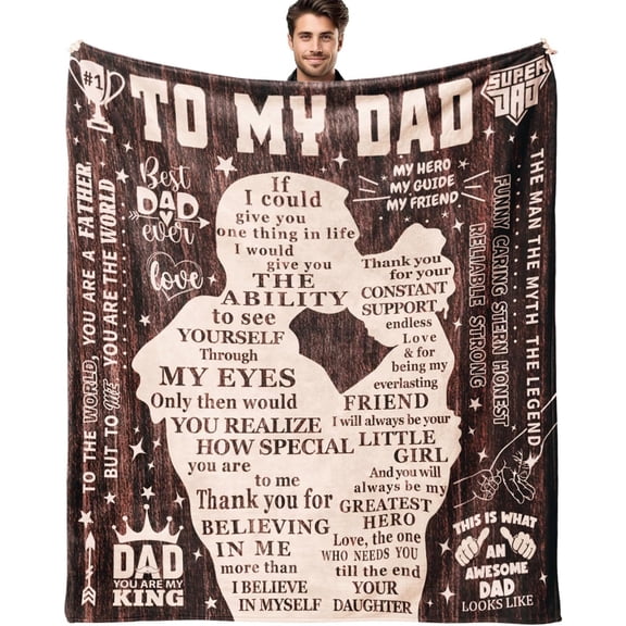 to My Dad Blanket from Daughter 60"x50", Fathers Day Blanket from Daughter, Father''s Day Birthday Gifts for Dad from Daughter