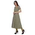 thumbnail image 2 of Moomaya Kurta Longue Tunique à Manches Courtes en Coton pour Femmes, Kurtis Imprimés avec Fente avant, 2 of 6
