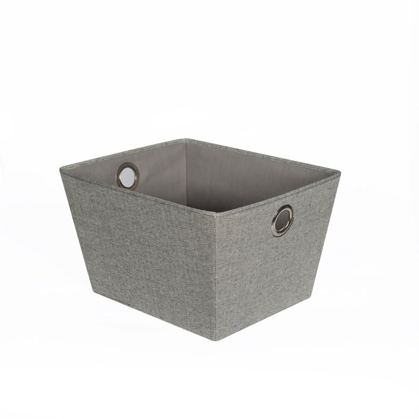 Large Multi Purpose Storage Bin Arrow Weave Canvas With Eyelet Handles Gray Walmart Com Walmart Com