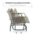 thumbnail image 5 of 2-Person Outdoor Glider Bench, Patio Double Swing Chair with Powder Coated Steel Frame & Sling Fabric for Backyard Garden Porch, Brown, 5 of 10