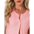 thumbnail image 5 of DARING DIVA Y2K Crop Tops with Shorts Knit Button-Down Pajama Sets XS Pink, 5 of 7