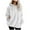 White, variant on Turilly Hoodies for Women Under $10 Womens Fall And Winter Solid Color Long Sleeve Warm Wool Pockets Drawstring Tops Hooded Sweatshirt