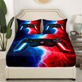 thumbnail image 3 of Gamer Twin Bed&nbsp;Sheets Set Blue and Red Gaming Gamepad Bedding Set,Video Game Console Sheets Modern Lightning Fitted Sheet Set Bedroom Decor with 1 Pillowcase, 3 of 5