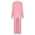 thumbnail image 4 of pstuiky Nightgowns for Women, Women Print Short Sleeve Round Neck Blouses Shirts Sets and Long Pants Slim Fit Casual Oversized Pj Sets Plus Size Loungewear Pink XXL, 4 of 6