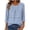 Blue, variant on Women Striped 3/4 Sleeve Athletic Tunic Top Stretch Jersey Pullover for Activewear