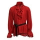 thumbnail image 5 of Camisa Medieval renacentista para hombre, camisa con cuello levantado, pantalones pirata, blusa suelta, disfraz informal, 5 of 5