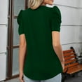 thumbnail image 7 of RYDCOT Womens Dressy Casual Tops Puff Sleeve Keyhole Crew Neck Business Work Blouses Pleated Summer Shirts 2025 Trendy Clothes Flash&nbsp;Deals Green, 7 of 7