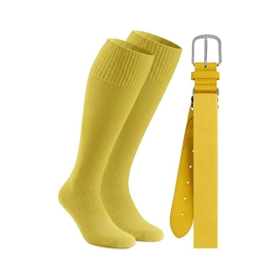 Eryueer Baseball Socks and Belt Combo Youth Boys Adjustable Softball Football Socks and Elastic Baseball Belts for Boys Girls
