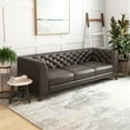 thumbnail image 5 of Flore Mid-Century Tight Back Tufted Back Genuine Leather Sofa in Brown, 5 of 7