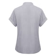 thumbnail image 4 of T Shirts for Women V Neck Casual Brushed Strip V Neck Bat Short Sleeved T Shirt, 4 of 5