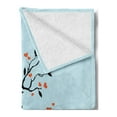 thumbnail image 2 of Engagement Party Soft Flannel Fleece Blanket, Happy Bird Couple Perching on Tree with Heart Shaped Flowers, Cozy Plush for Indoor and Outdoor Use, 70" x 90", Baby Blue Orange Black, by Ambesonne, 2 of 5