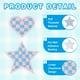 thumbnail image 3 of Uxcell 18 Pcs Parche Bordado de Corazón Estrella a Planchar Apliques Parche para Chaqueta Colección de Denim Ropa Vestido Sombreros Jeans Accesorio DIY, Azul Claro/Rosa Claro, 3 of 6
