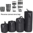 4PCS S M L XL Camera Lens Storage Bag,Portable Neoprene Black Elastic