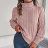 PEONAVET Chandails pour Femmes Mode Manches Longues Col Rond Ample Tendance Blouse Tricotée