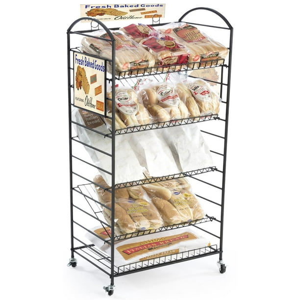 Displays2go, Bakers Stand with 5 Shelves, Wrought Iron Style Mild Steel