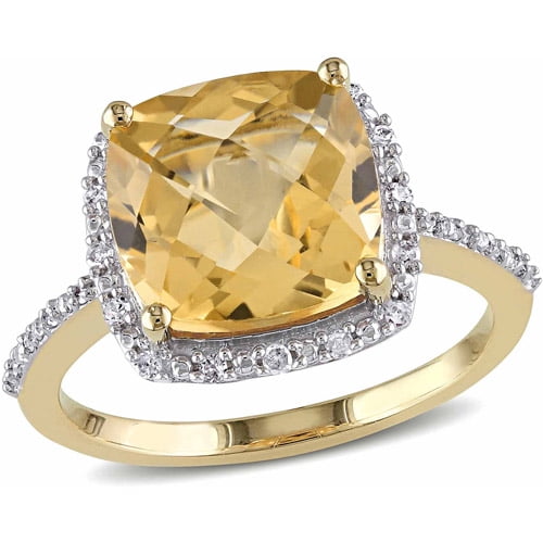 Tangelo - 4 Carat T.G.W. Citrine and Diamond Accent 10kt Yellow Gold ...