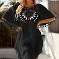 thumbnail image 5 of Bikini Cover Up Hollow Out Tassels Summer Loose-fitting Sun Protection Swimwear Tunic for Beach, 5 of 7