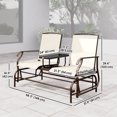thumbnail image 3 of Outsunny Banc à Bascule d'Extérieur avec Table Chaise à Glissière pour 2 Beige, 3 of 10