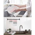 thumbnail image 5 of Pink Grey Striped Kitchen Dish Towels for Drying Dishes Set of 3, Farmhouse Modern Waffle Weave Microfiber Hand Tea Bathroom Towels Quick Dry & Absorbent Towel 12x12, 5 of 7