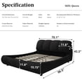 thumbnail image 2 of LLappuil Upholstered Platform Bed Queen Size, Oversized Wood Bed Frame with Padded Backrest Black, 2 of 8