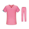 thumbnail image 2 of Conjunto de uniforme de enfermería, pantalones superiores de enfermera, escote en V, ropa de trabajo para hombres y mujeres SG, 2 of 8