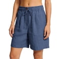 thumbnail image 6 of Horkkom High Waisted Shorts Women Drawstring Solid Color Straight Leg Shorts Loose Summer Comfy Shorts, S-3XL, 6 of 6