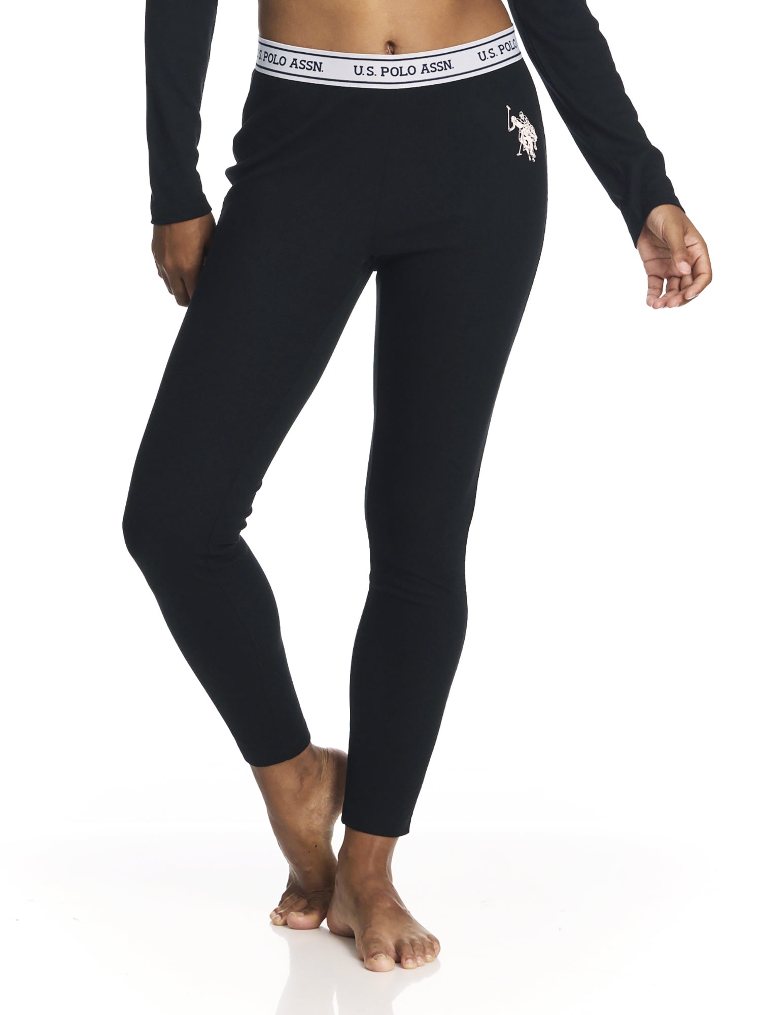 U.S. Polo Assn. Women's Ribbed Henley Long Underwear Thermal Set, 2-Piece Set, Sizes S-3X