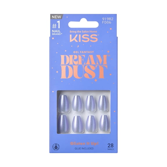 KISS Gel Fantasy Dream Dust, Glue On Nails, Short, 91982 Irredecent
