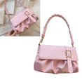 thumbnail image 2 of Bolso de mano de PU resistente al agua y a los arañazos para cumpleaños Bolso de hombro plisado de moda para mujer, 2 of 8