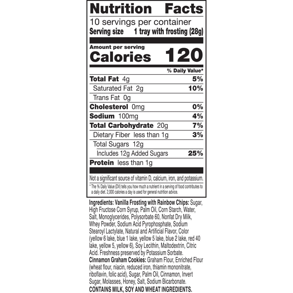 Dunkaroos Cinnamon Graham Cookies and Rainbow Chip Frosting, 10 Ct, 10 oz ( 2 Box )