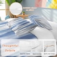 thumbnail image 2 of 3 Piece Blue Gray Duvet Cover Set Queen Size,Microfiber Comforter/Quilt Cover with Corner Ties and 2 Pillowcases,Modern Simple Abstract White Ombre Texture All Season Soft Bedding with Zipper Closure, 2 of 8