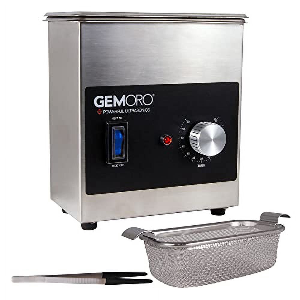 Ultrasonic Jewelry Cleaner with Heater (1.5 Pint) with 1 Quart Concentrated Ultrasonic Solution