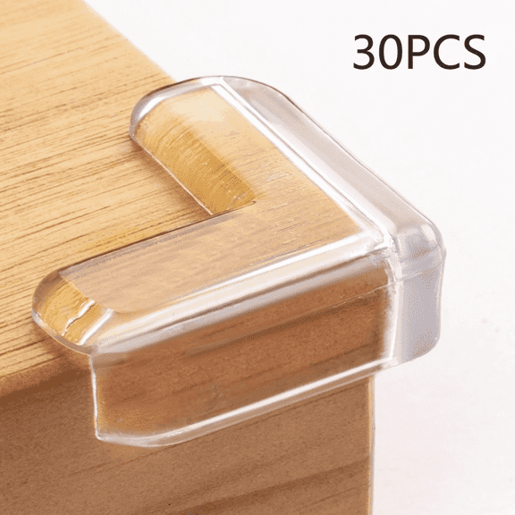 ROSEXIXI 30pcs Clear Table Corner Protectors, L-Shaped Soft Baby Proof Guards with Pre-Applied Adhesive for Furniture Sharp Edges