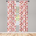 thumbnail image 4 of Ambesonne Japanese Cat Window Curtains, Cat Maneki Neko, Each 28" W x 95" L, Dark Coral and Yellow, 4 of 4