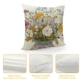 thumbnail image 4 of Creowell Wildflower Throw Pillow Covers Flowers Leaves Bouquet Vase Spring Summer Seasonal Decor Cushion Cover for Bedroom Sofa Living Room Couch Bench Outdoor 20x20in, 4 of 5