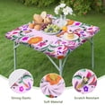 thumbnail image 4 of Decorative Bohemian Flowers Tablecloth 34x34 Square Stretch Fit Cover for Patio Kitchen and Dining Room Easy Care, 4 of 6
