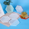 thumbnail image 4 of Opolski Epoxy Resin Mold Geometric Stripes Eco-friendly Hexagonal Cup Mat Casting Silicone Mould for Tray, 4 of 9