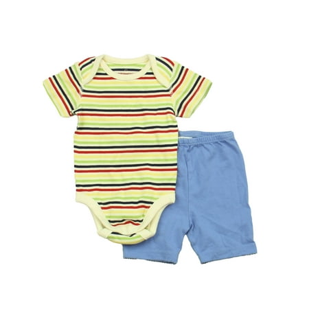 

Pre-owned Moon And Back | Boden Boys Blue | Stripe Apparel Sets size: 0-3 Months