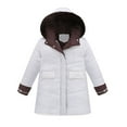 thumbnail image 2 of Sopiago Girl Long Parka Warm Winter Coat Long Hooded Parka Soft Fleece Puffer Jacket with Hood White,7-8 Years, 2 of 7