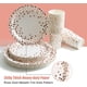 thumbnail image 5 of Juego de 175 piezas de suministros dorados para fiestas, vajilla de papel desechable, sirve 25 platos de papel con puntos dorados, servilletas, vasos, juegos para bodas, despedidas de soltera, baby, 5 of 6
