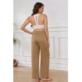 thumbnail image 6 of Asklazy Womens Wide Leg Pants Comfy Lounge Pajamas Loose Fit High Waisted Sweatpants Yoga with Pockets,US Size,S,Light Coffee, 6 of 12