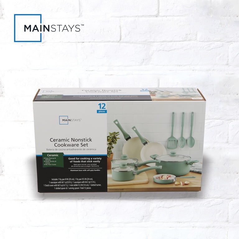 Mainstays 12-Piece Ceramic Aluminum Cookware Set photo 8