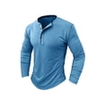 thumbnail image 3 of TRKIYQC Camiseta para Hombre, Manga Larga con Cuello Henley y Cierre con Botones, Tops de Otoño Ajustados, Ropa de Calle para Diario Informal TRKIYQC moda, 3 of 7