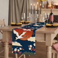 thumbnail image 2 of Table Runners 70 Inches Long Dress Scarves, Japanese Style Farmhouse Coffee/Dining/Kitchen Table Decor, Holiday Table Runner, Modern Cranes Cherry Flower Wave Navy Blue 13x70 Inch, 2 of 9