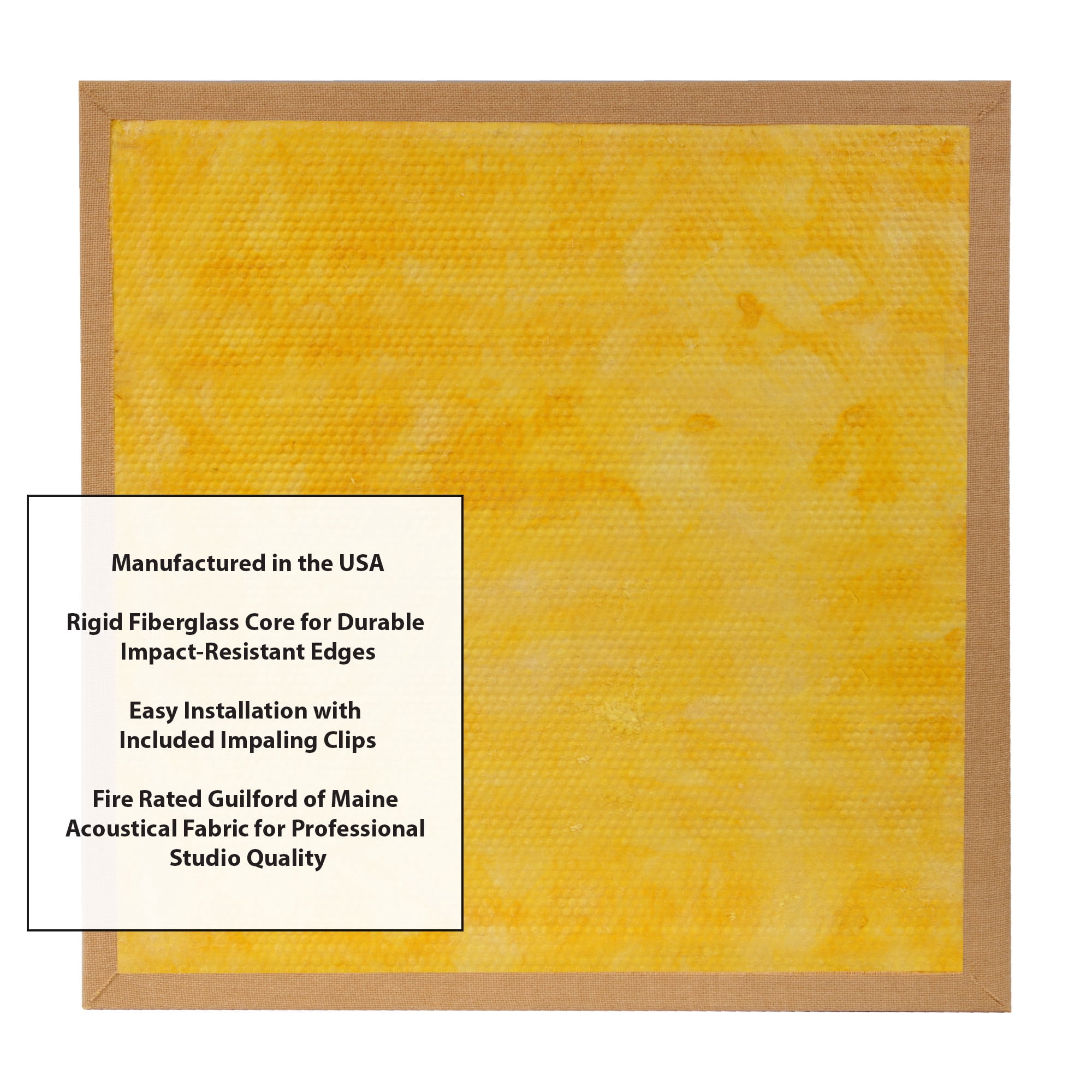 ATS Acoustics Hardened Edge Fire Rated Professional Studio Quality Acoustic Panel 24x24x1