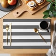 thumbnail image 2 of Classical Stripe Placemats Set of 4 Dark Grey Place Mats Table Mats Kitchen Dining Home Outdoor Party Table Decoration, 2 of 9