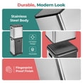 thumbnail image 4 of HOLDN’ STORAGE 36L Triple-Compartment Trash & Recycling Bin for Kitchen, Multi-Access Opening, Odor Control, Stainless Steel, 3 Trash Bag Rolls Included, 4 of 7