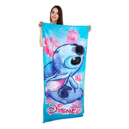 Disney Floral Stitch Beach Towel