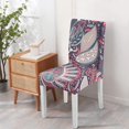 thumbnail image 4 of Colorful Vintage Paisley Pattern Dining Chair Covers Set of 4 Featuring Bohemian Floral and Ethnic Retro Design Washable Polyester Stretch Slipcovers Removable Protector for Artistic Home, 4 of 6